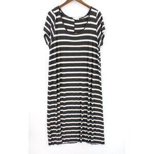 EXIST Maxi Dress Womens Black & White Striped Short Sleeve Casual Size 3X